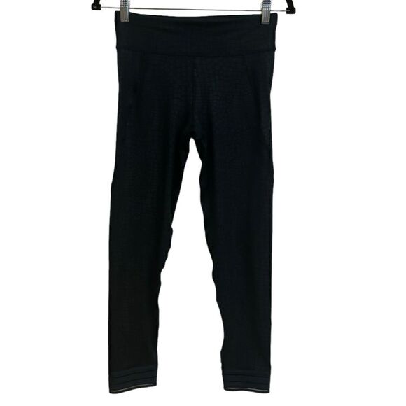 Sweaty Betty Women’s Dark Green Croc Embossed Mesh 7/8 Workout Pant Leggings Sml - Picture 5 of 6